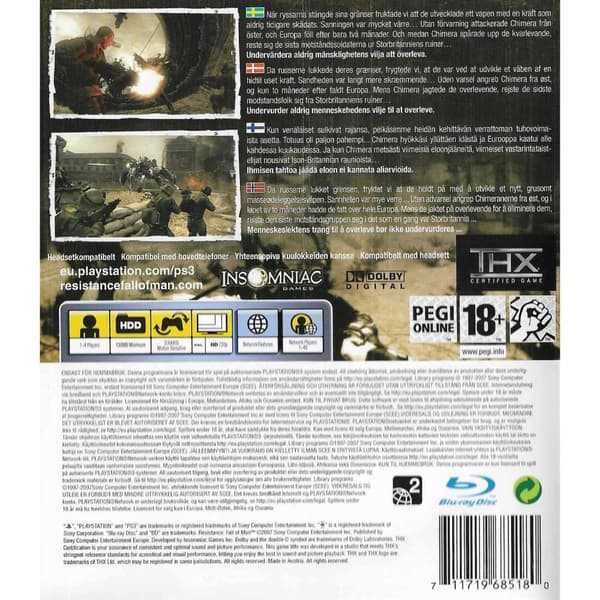 Resistance Fall of Man Playstation 3 PS3 Nordic (Begagnad)