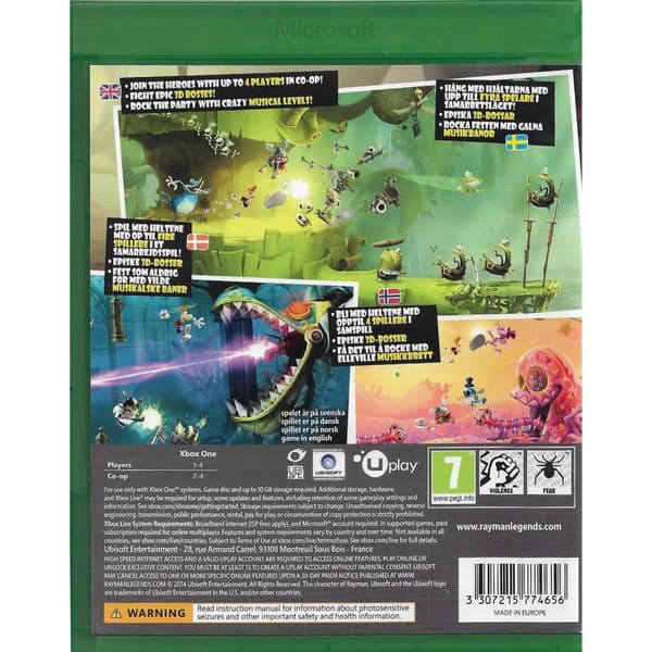 Rayman Legends Xbox One Nordic (Brukt)