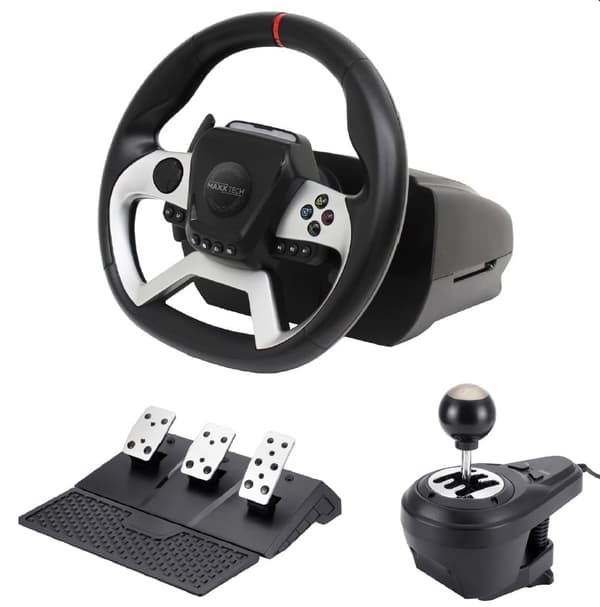 Maxx Tech  Pro FF Racing Wheel Kit (Wheel, 3-pedal set  shifter) - PS4/PC/ XBOX (PlayStation 4)