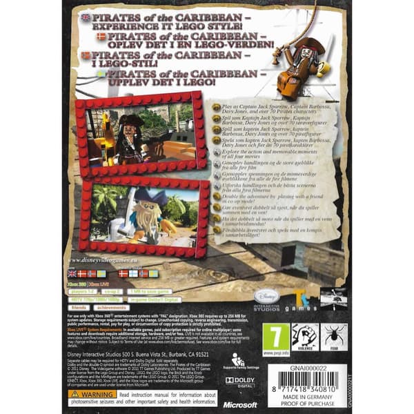Lego Pirates of the Caribbean The Video Game Xbox 360 Classics Nordic (Begagnad)