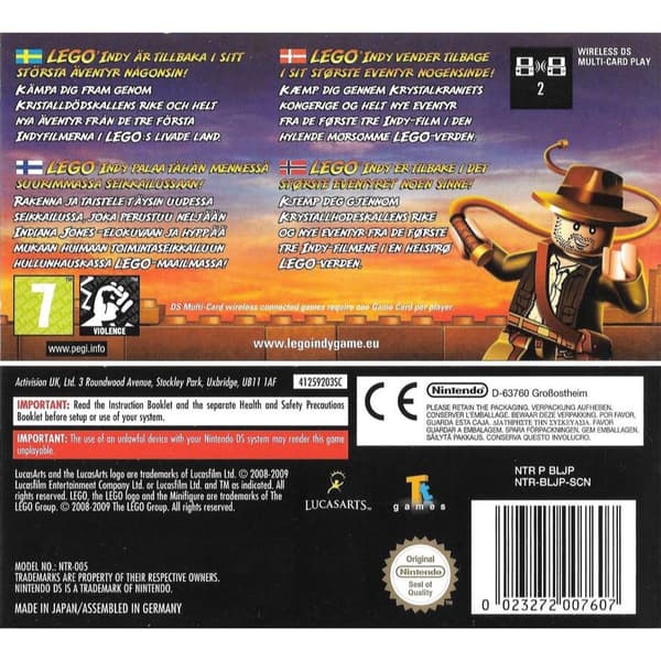 Lego Indiana Jones 2 The Adventure Continues Nintendo DS Nordic (Brukt)