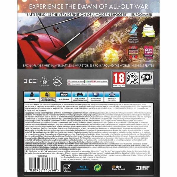 Battlefield 1 Playstation 4 PS4 (Brukt)
