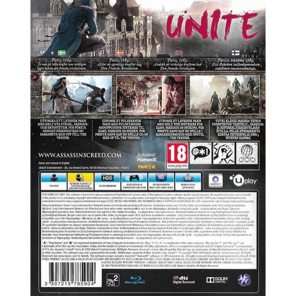 Assassins Creed Unity Playstation 4 PS4 Nordic (Brukt)
