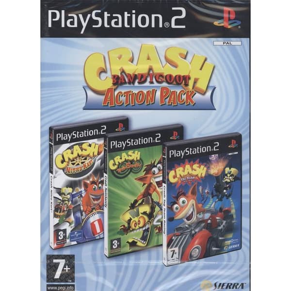 CRASH BANDICOOT ACTION PACK / PS2-konsolspel- USED