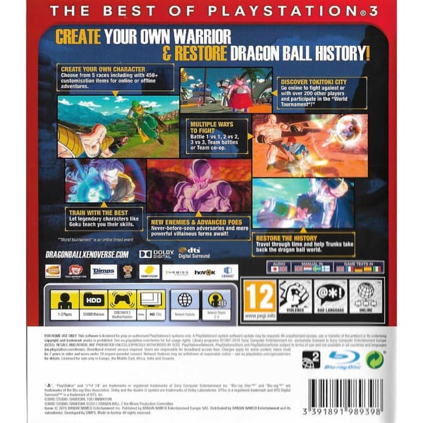 Dragon Ball Xenoverse Playstation 3 PS3 (Brugt)