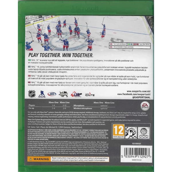 NHL 16 Xbox One Nordic (Brugt)