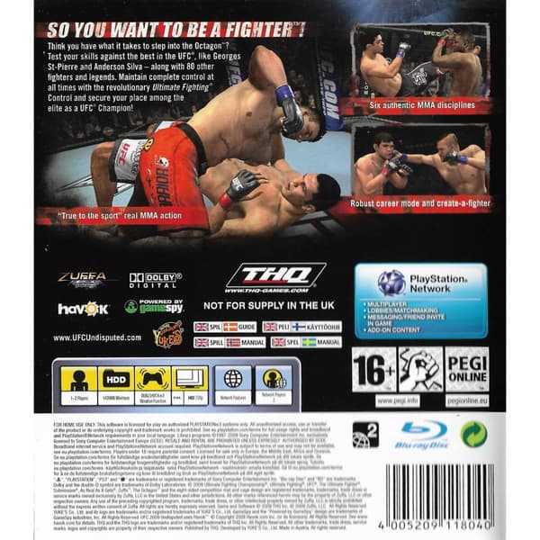 UFC 2009 Undisputed Playstation 3 PS3 (Begagnad)