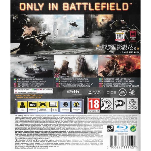 Battlefield 4 Playstation 3 PS3 Nordic (Brugt)