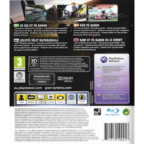 Gran Turismo 5 Playstation 3 PS3 Nordic (Brukt)