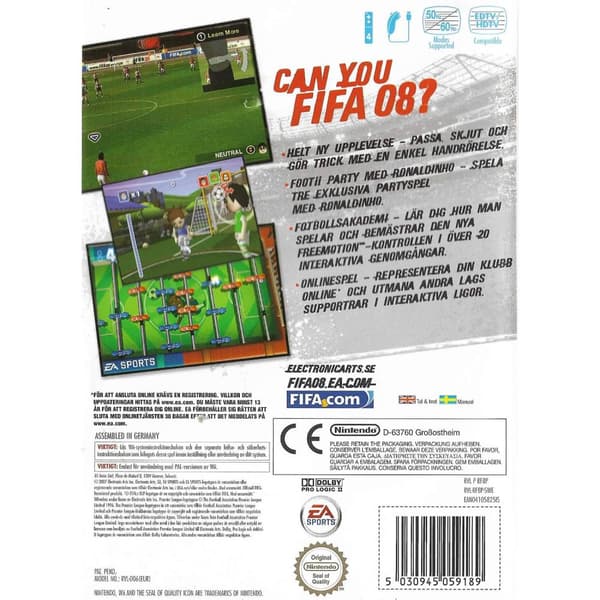 FIFA 08 Nintendo Wii Swedish (Brukt)
