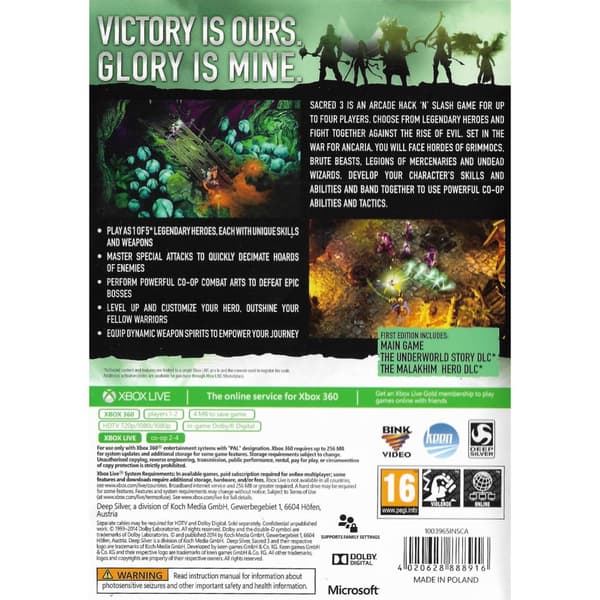 Sacred 3 Xbox 360 (Brugt)