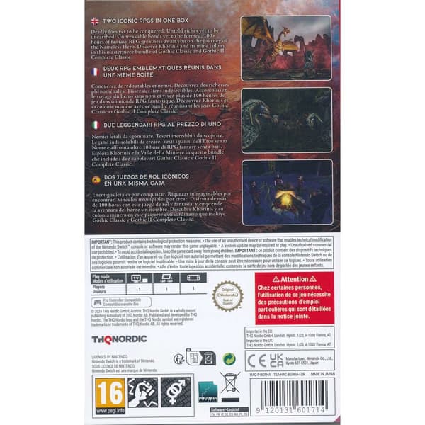 Gothic Classic Khorinis Saga Nintendo Switch