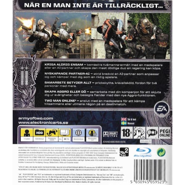 Army of Two Playstation 3 PS3 Swedish (Brugt)