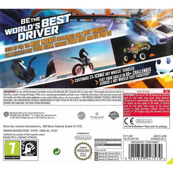 Hot Wheels Worlds Best Driver Nintendo 3DS (Brukt)
