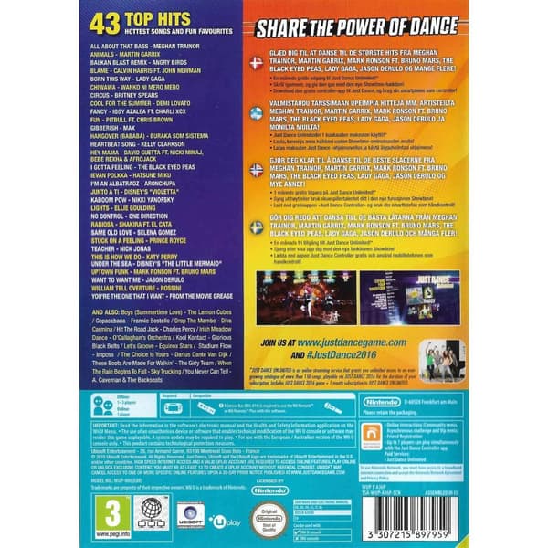 Just Dance 2016 Nintendo Wii U Nordic (Begagnad)