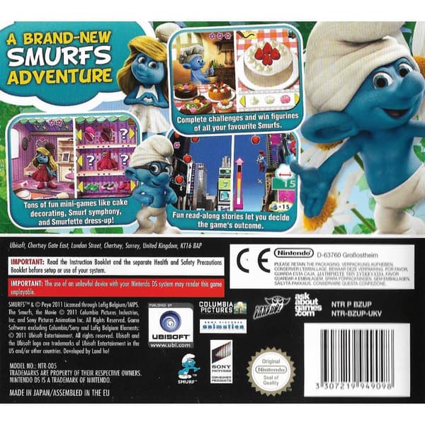 The Smurfs Nintendo DS (Brukt)