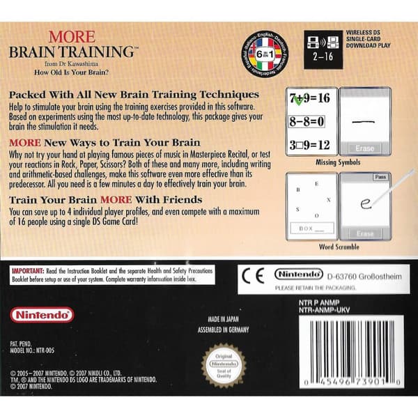 More Brain Training Nintendo DS (Brukt)