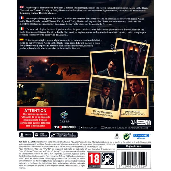 Alone in the Dark Playstation 5 PS5
