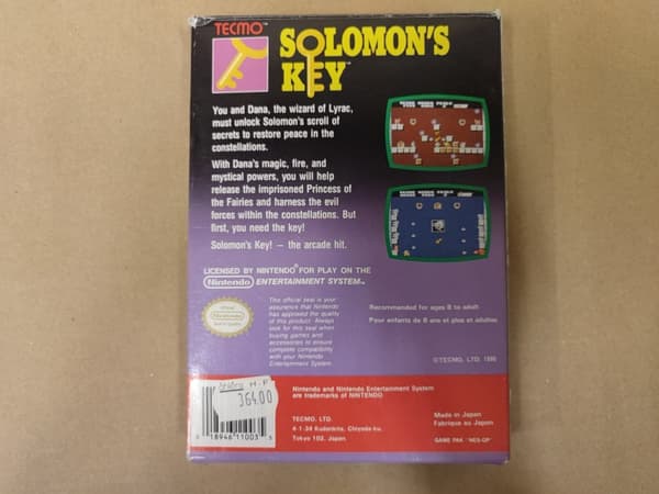 Solomons Key - Nintendo 8-bit – SCN – CiB