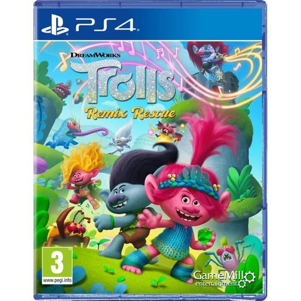 PS4-spel - DreamWorks - Trolls Remix Rescue - Äventyr - Upp till 4 spelare - Boxed