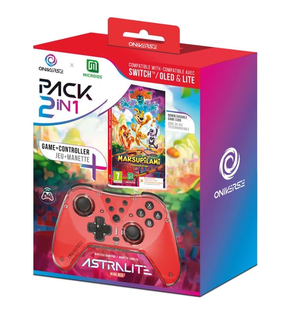 Oniverse Astralite controller + Marsupilami Hoobadventure (Code in Box) (Nintendo Switch)