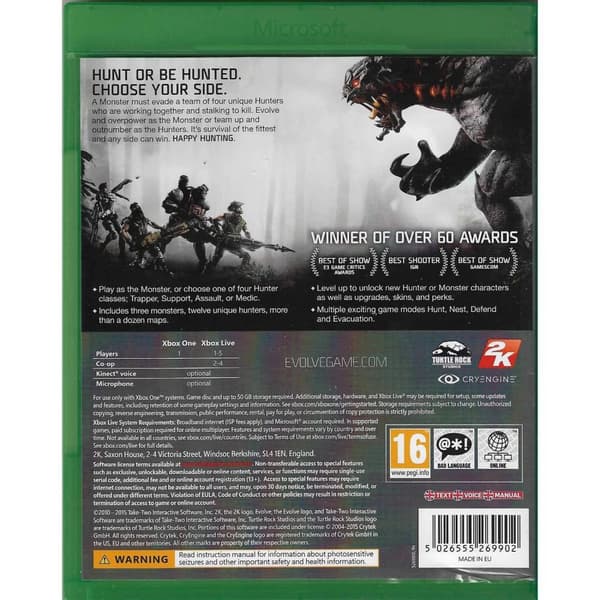 Evolve Xbox One (Brukt)