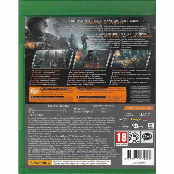 Tom Clancys The Division Xbox One Nordic (Brugt)