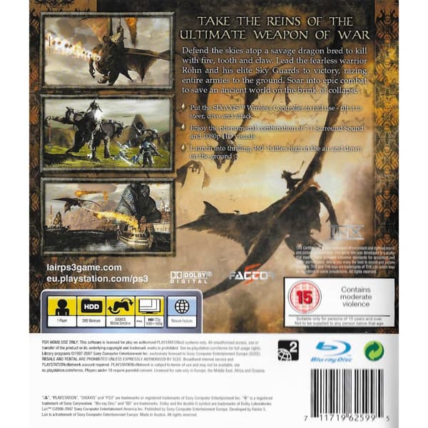 Lair Playstation 3 PS3 (Brugt)