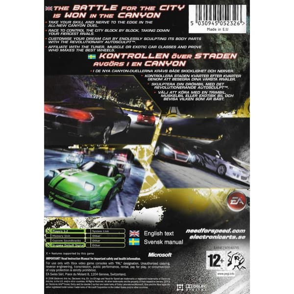 Need for Speed Carbon Xbox Swedish (Brugt)