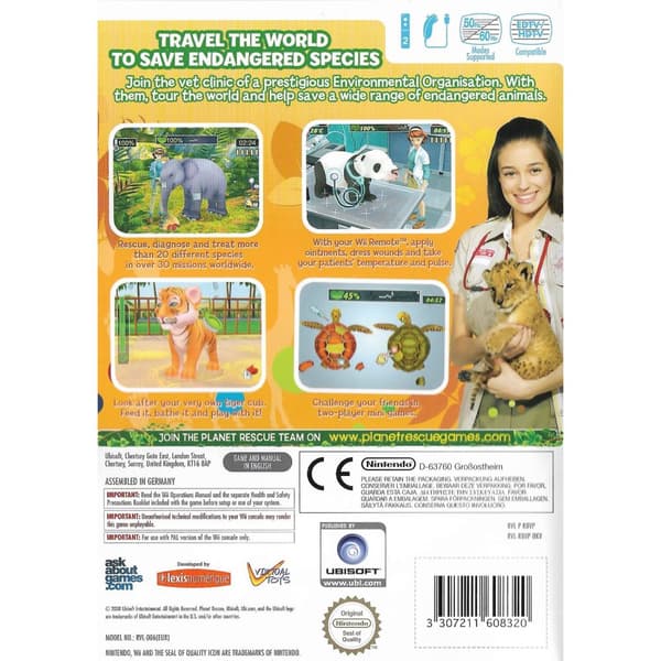 Planet Rescue Wildlife Vet Nintendo Wii (Brukt)