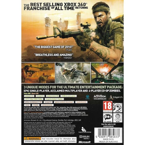 Call of Duty Black Ops Xbox 360 (Begagnad)