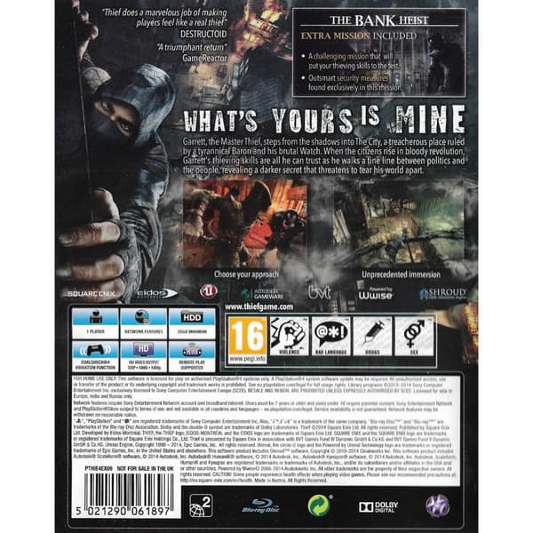 Thief Playstation 4 PS4 (Brugt)