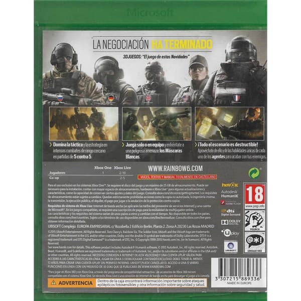 Tom Clancys Rainbow Six Siege Xbox One (Brugt)