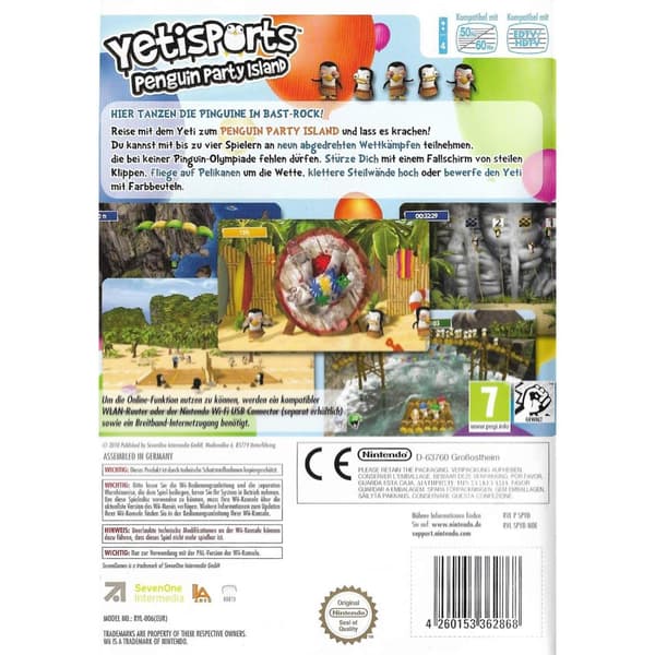 YetiSports Penguin Party Island Nintendo Wii German (Brukt)