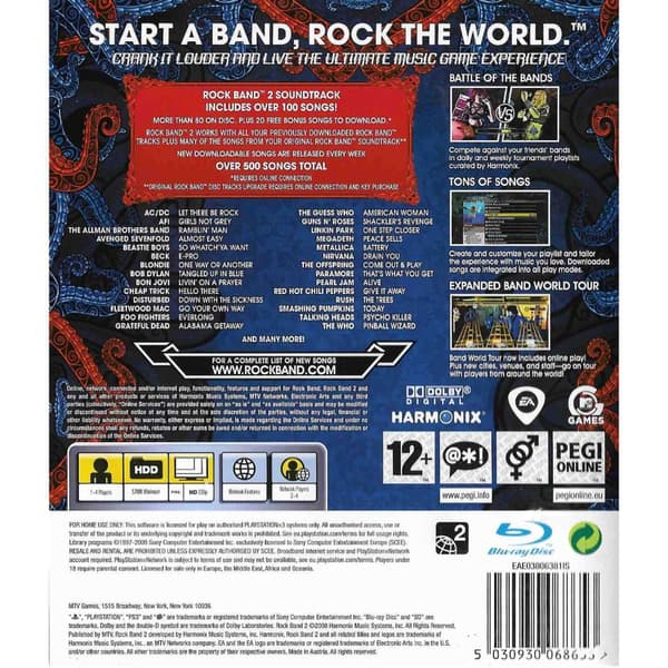 Rock Band 2 Playstation 3 PS3 (Brugt)