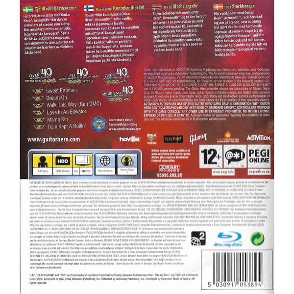 Guitar Hero Aerosmith Playstation 3 PS3 Nordic (Brugt)