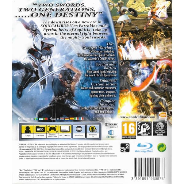 SoulCalibur V Playstation 3 PS3 (Brukt)