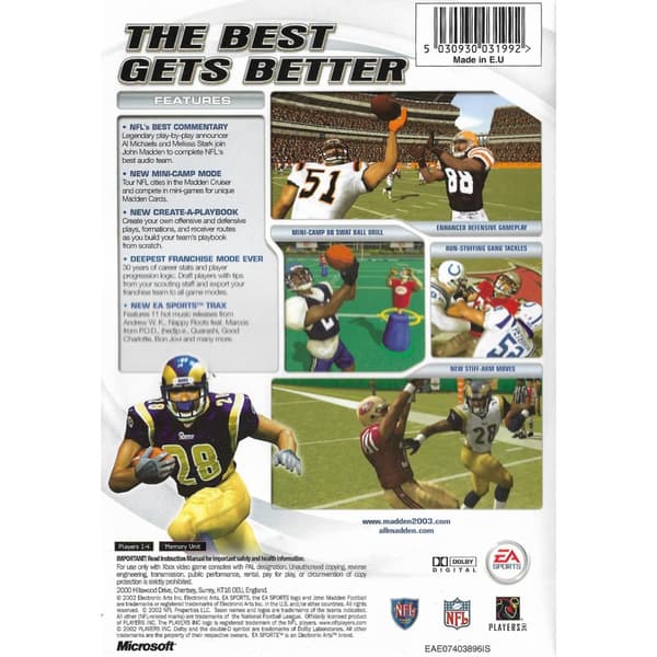 Madden NFL 2003 Xbox (Brukt)