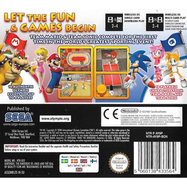 Mario & Sonic at the Olympic Games Nintendo DS (Brukt)