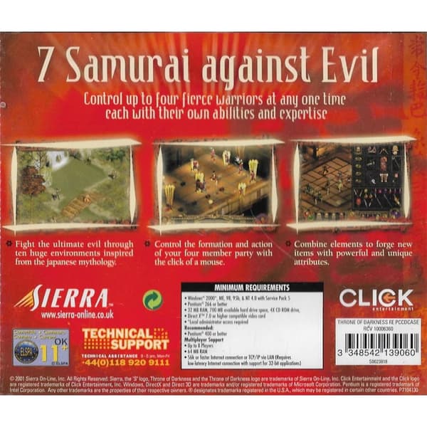 Throne of Darkness PC CD (Brukt)