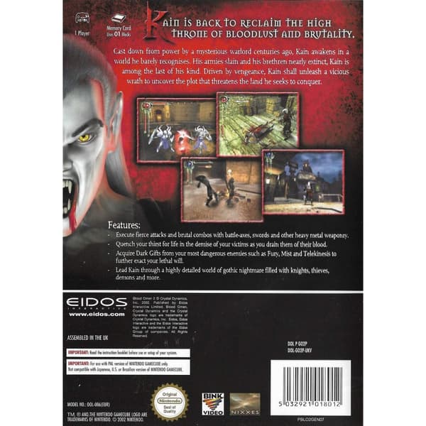 Blood Omen 2 Nintendo Gamecube (Brukt)
