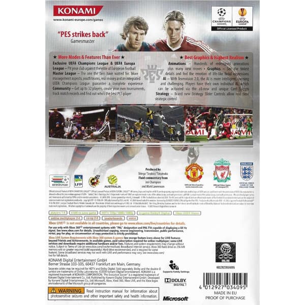 Pro Evolution Soccer 2010 Xbox 360 (Brugt)