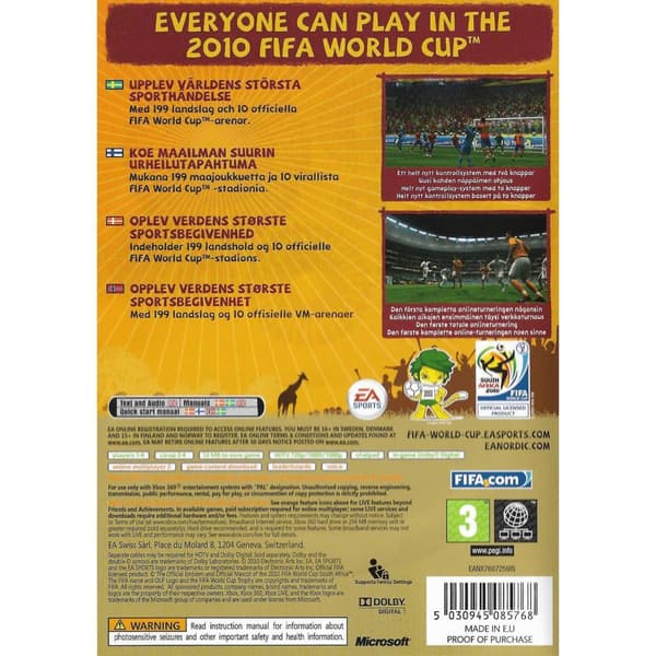 2010 FIFA World Cup South Africa Xbox 360 Nordic (Brukt)