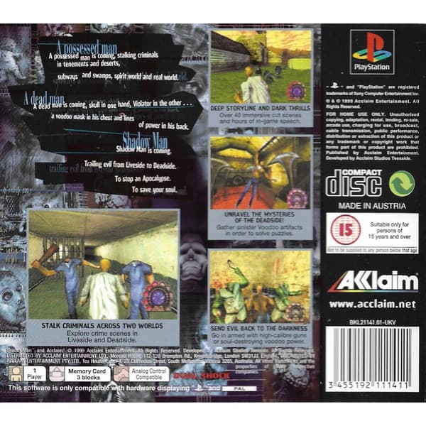 Shadow Man Playstation 1 PS1 (Käytetty)