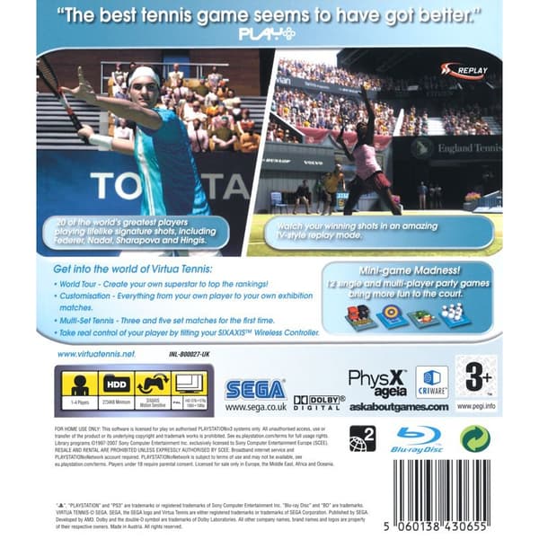 Virtus Tennis 3 Playstation 3 PS3 (Begagnad)