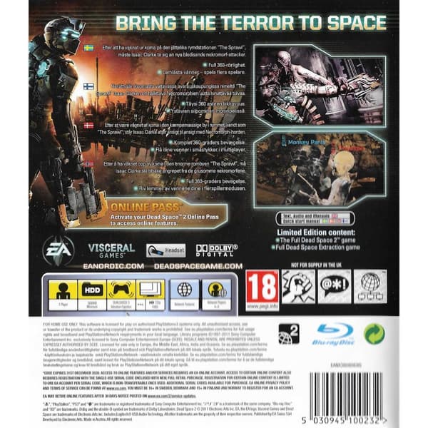 Dead Space 2 Limited Edition Playstation 3 PS3 Nordic (Brugt)