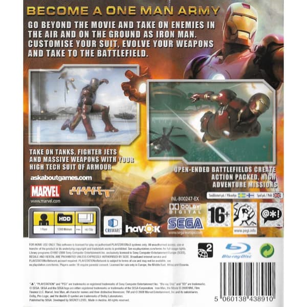 Iron Man Playstation 3 PS3 (Brugt)