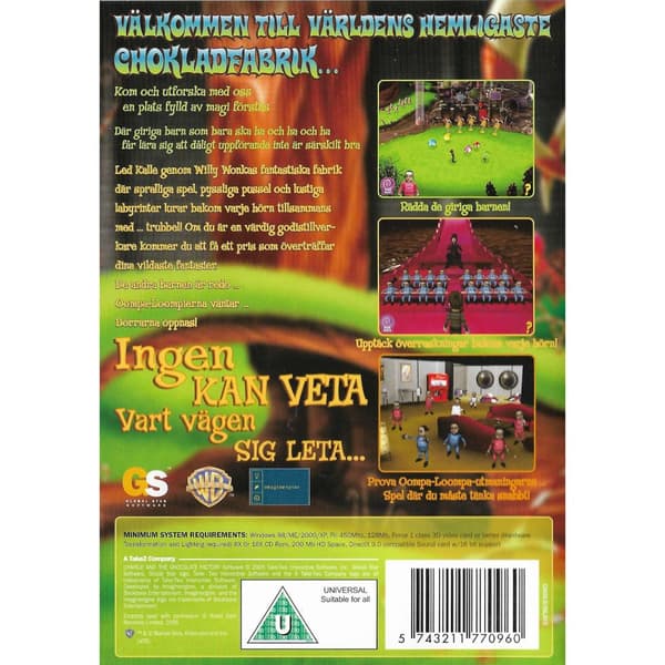 Kalle och Chokladfabriken PC CD Swedish (Brugt)