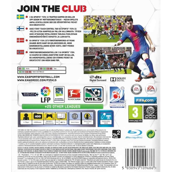 FIFA 13 Playstation 3 PS3 Nordic (Brugt)