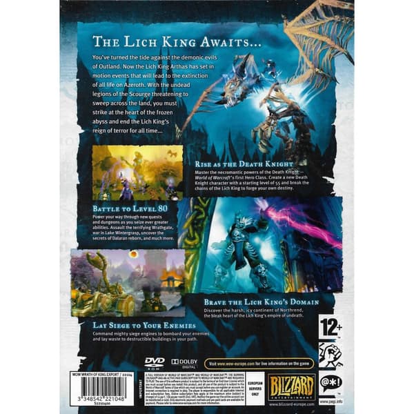 World of Warcraft Wrath of the Lich King Expansion Set PC DVD (Brugt)
